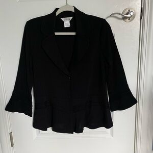 Misook Black Women's 2 Button Peplum Blazer Jacket